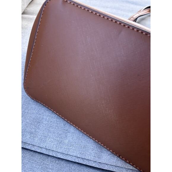 Guess Delaney Brown Cognac Tote Handbag Purse Tote - Picture 10 of 12